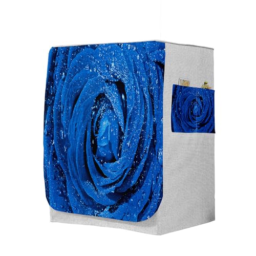 Odot 3D Copri Lavatrice Esterni, Coprilavatrice da Esterno Antipolvere Anti Sunlight, Copertura per Lavatrice e Asciugatrice con Aperture Frontali (Rosa Blu,S-capacità 4-7,5 kg)