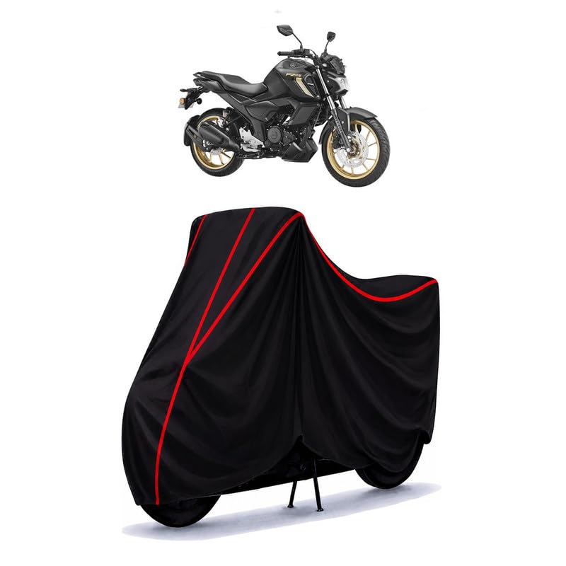 Image of FZS-FI V4 STD Water Resistant Bike Cover for All Motorcycles & Rain | Heavy Duty Taffeta Fabric | UV Protection, Dustproof, Scratchproof | All Weather Two Wheeler Body Cover with Elastic Bottom