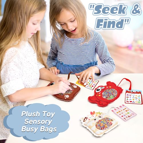 Joyreal Hide and Seek Busy Bag- 3 Pack Seek and Find Hidden Object Game, Sensory Hidden Object Search Problem Solving Travel Game for Kids 3+, Including Alphabet, Food, Fish, Animal - Image 5