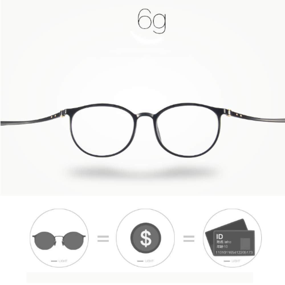 JRP Ultraligero Luz Anti-Azul Protección de Radiación Gafas de Lectura,Hd Resina Sra Protección para Los Ojos,Flexible Resistente Al Desgaste Cómodo/Negro / +2.5