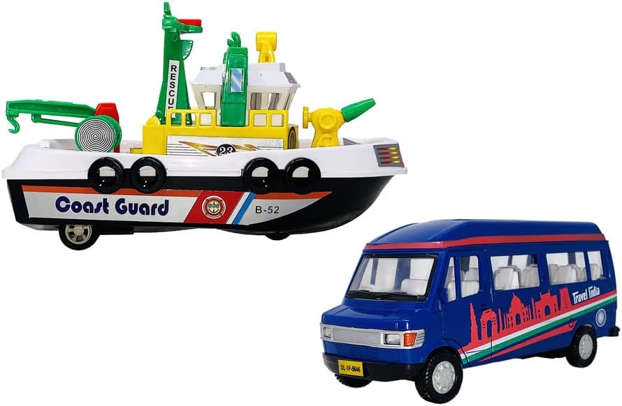 Toyify Pull Back & Go Small Size City Harbor Boat with Small sizeTravel India Model Toy | Made in India Toys | Use As Showpiece | Kids Toys Color May Vary