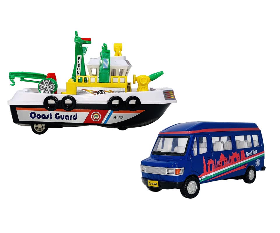 Toyify Pull Back & Go Small Size City Harbor Boat with Small sizeTravel India Model Toy | Made in India Toys | Use As Showpiece | Kids Toys Color May Vary