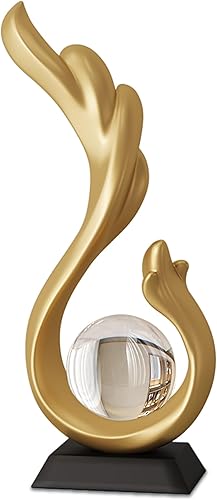 Estatua moderna dorada para decoración del hogar, escultura abstracta, adornos decorativos para sala de estar, oficina, estante de escritorio, mesa