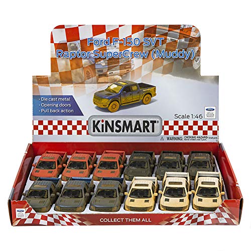 Image of Magicwand 1:46 Scale Die-Cast Metal F-150 SVT Raptor Super Crew【Muddy】 with Openable Doors,Pull Back Action【Colors as Per Stock】【1 Pc】