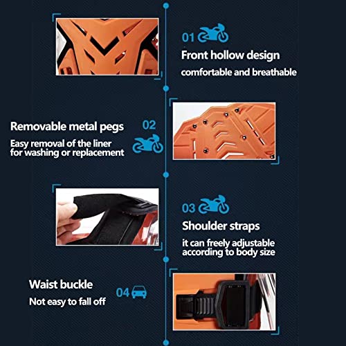 Light Upgrade Chest Armor Motorcycle Armor Body Guard Vest, Dirtbike Riding Off-Road Racing Cycling Skiing Motocross Adult Kids Protector Shirt Jackets for Street Bike, Mens Back Protection - Image 5