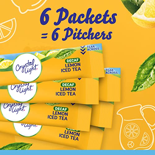 Crystal Light 03098 Sugar-Free Decaffeinated Lemon Iced Tea Naturally Flavored Powdered Drink Mix 72 Count Pitcher Packets thumb #4