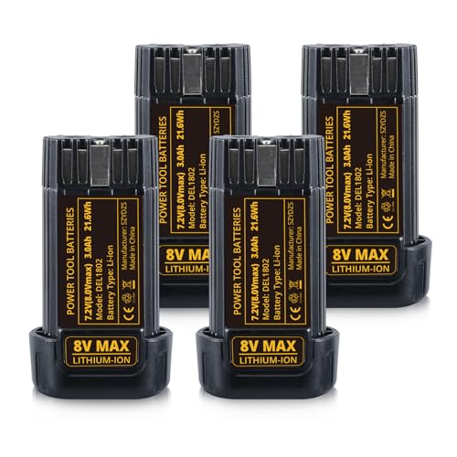 Xmenany 3000mAh Replacement for Dewalt 8v Battery Li-ion Bat