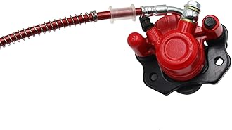 Hydraulic Rear Disc Brake Caliper System Pads Disk Rotor For 150cc 200cc 250cc Dirt Bike Quad ATV Gokart Go Kart Dune Buggy (RED)