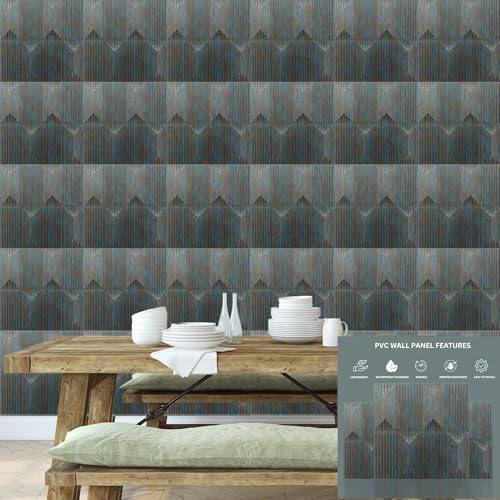Image of Kayra Decor PVC for Wall Decor - Artisian Design, Rustic Wood Color 19.7 inch x 19.7 inch (Pack of 18) - Covers 48.51 Sq. Ft.