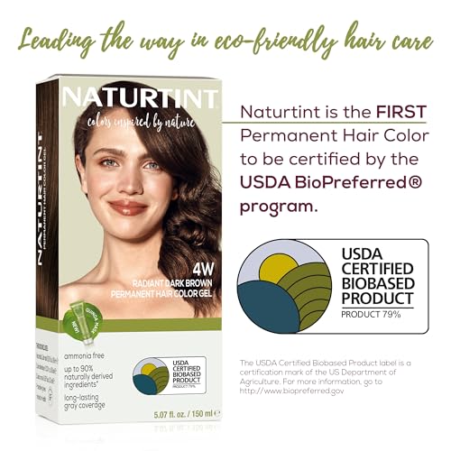Image of Naturtint 4W Radiant Dark Brown Permanent Hair Color (Pack of 1), Ammonia Free, Vegan, Cruelty Free, up to 100% Gray Coverage, Long Lasting Results (Packaging may vary)