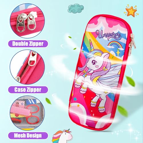 Image of Zest 4 Toyz Unicorn Pencil Case for Kids Pencil Pouch Large Capacity Pencil Box Case for Kids Pencil Pouch for Girls and Boys(Random Design Dispatch)- Multicolor
