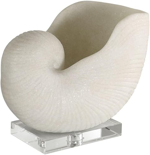 Miniatura 4 de Uttermost Escultura de piedra granular de concha Nautilus de 11" de ancho