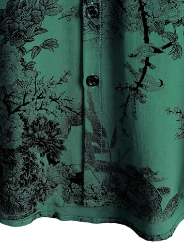Image of NoseQueen Floral Print Cotton Multi-Colored Short Sleeve Button Down Beach Outfits for Men Shirt