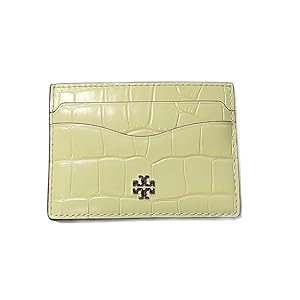 Tory Burch 149906 Pastel Yellow With Silver Hardware Embossed Women’s Slim Card Case