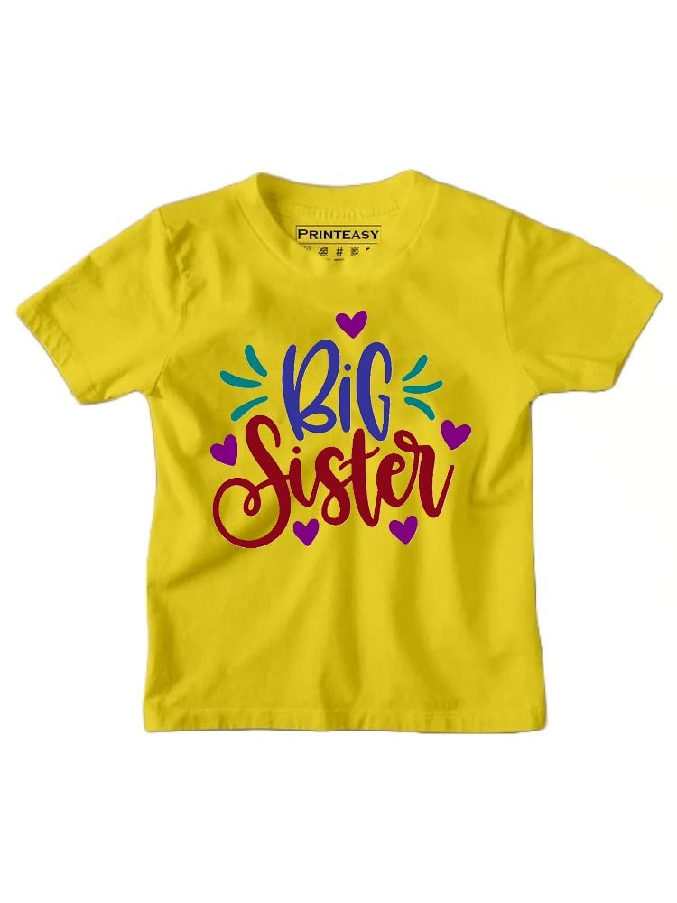 � Big Sister Cotton Round Neck Short Sleeve Unisex Kids T-Shirt for Girls