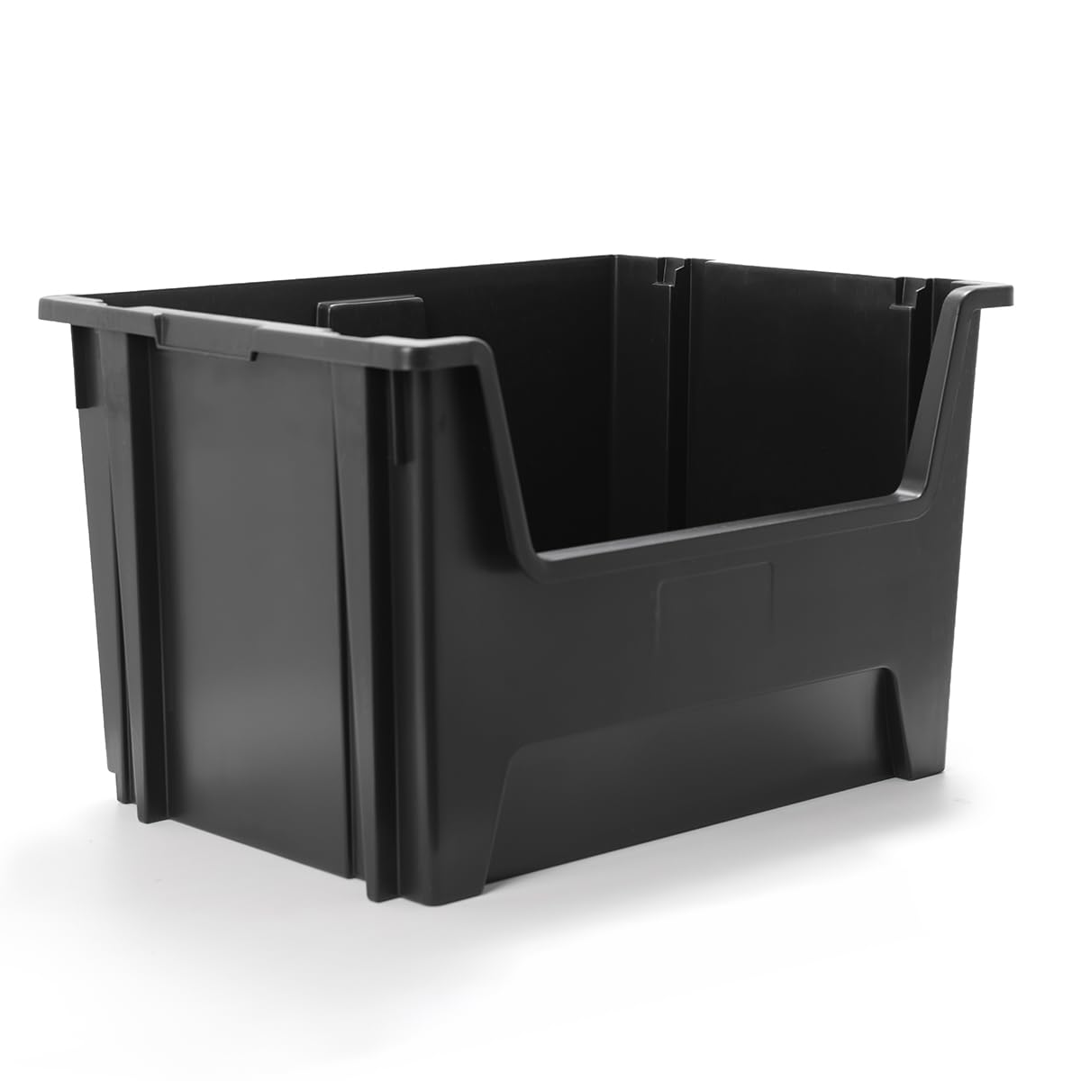 Bigdug Black Essentials Large Stacking Pick Bin - 400H X 650W X 455D Mm - 75L Capacity Plastic Storage Boxes (, Pack Of 1)