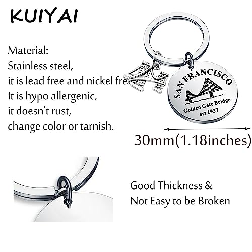 KUIYAI San Francisco Trip Traveler Gift Weekend Getaway Golden Gate Bridge Souvenir Keychain2