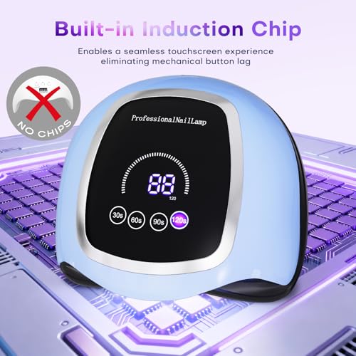 Image of UV Nail Lamp, 180W LED Nail Dryer for Gel Polish, Touch Screen, 42 Beads