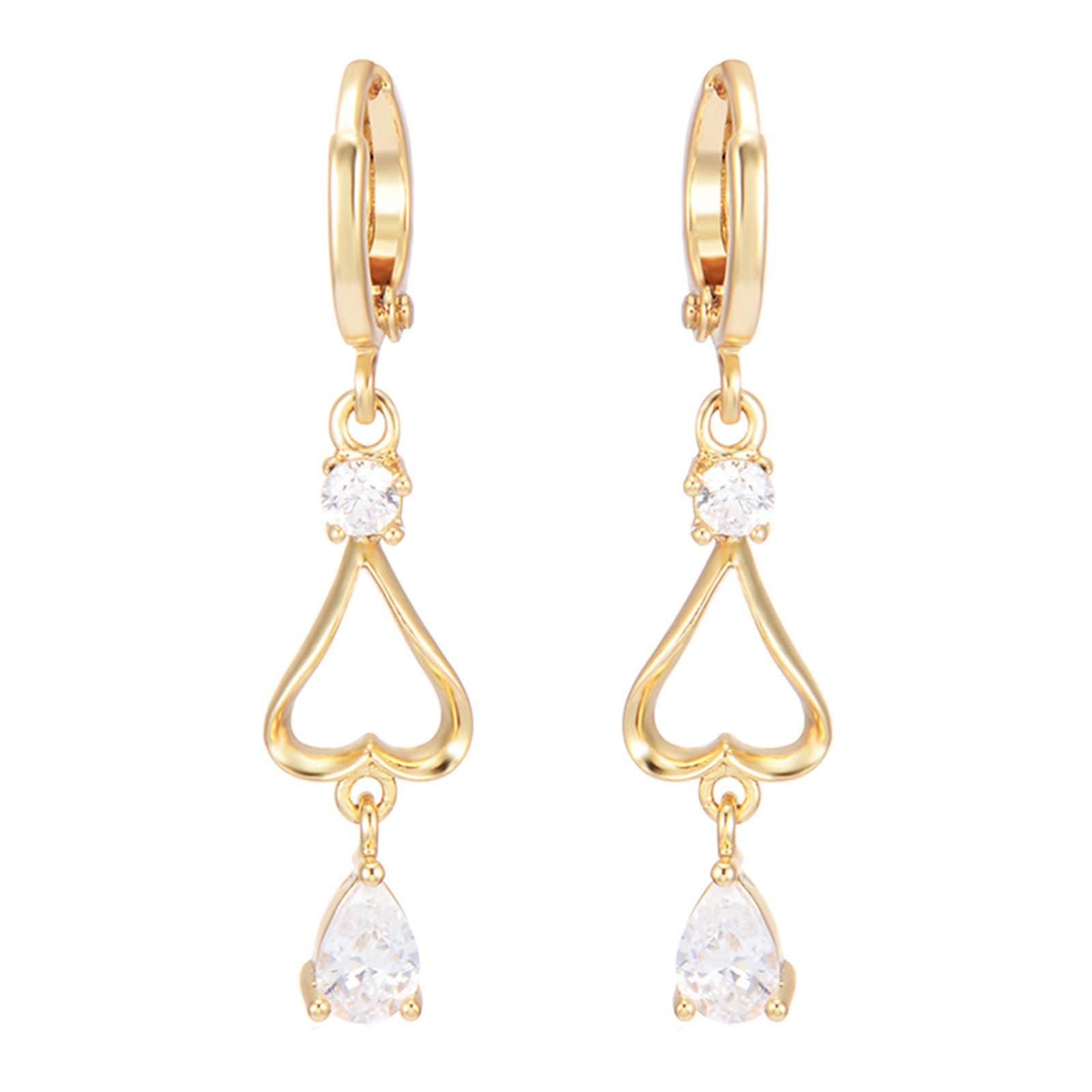 Pendientes de oro de 18k aro largo para cenas de gala y eventos formales 5