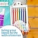 Ooly Radiant Writer's Glitter Gel Pens Set of 8 - Glitter Pens for Kids, Adults, Stationery and Art School Supplies