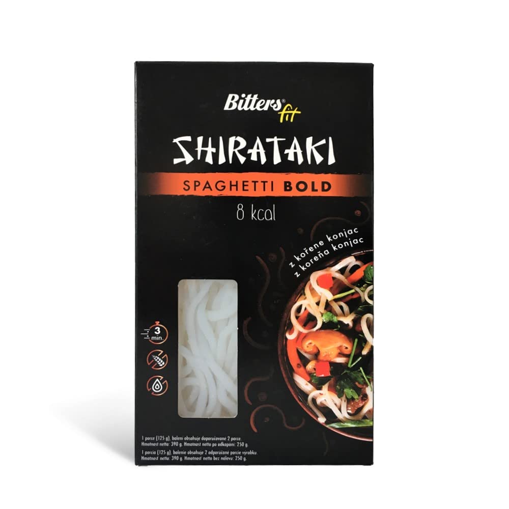 Bitters Shirataki Konjac Pasta MIX 4xSpaghetti Slim, 4xBold, 4xRiso, 4xTagliatelle - 16x390g (senza liquido 16x250g)
