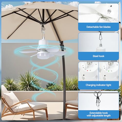 Ventilateur solaire de plafond portable avec télécommande pour camping