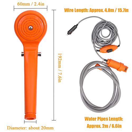 DECDEAL Lavador de carro DC 12 V Acampamento Do Chuveiro Portátil Do Carro Chuveiro Lavadora Set Bom