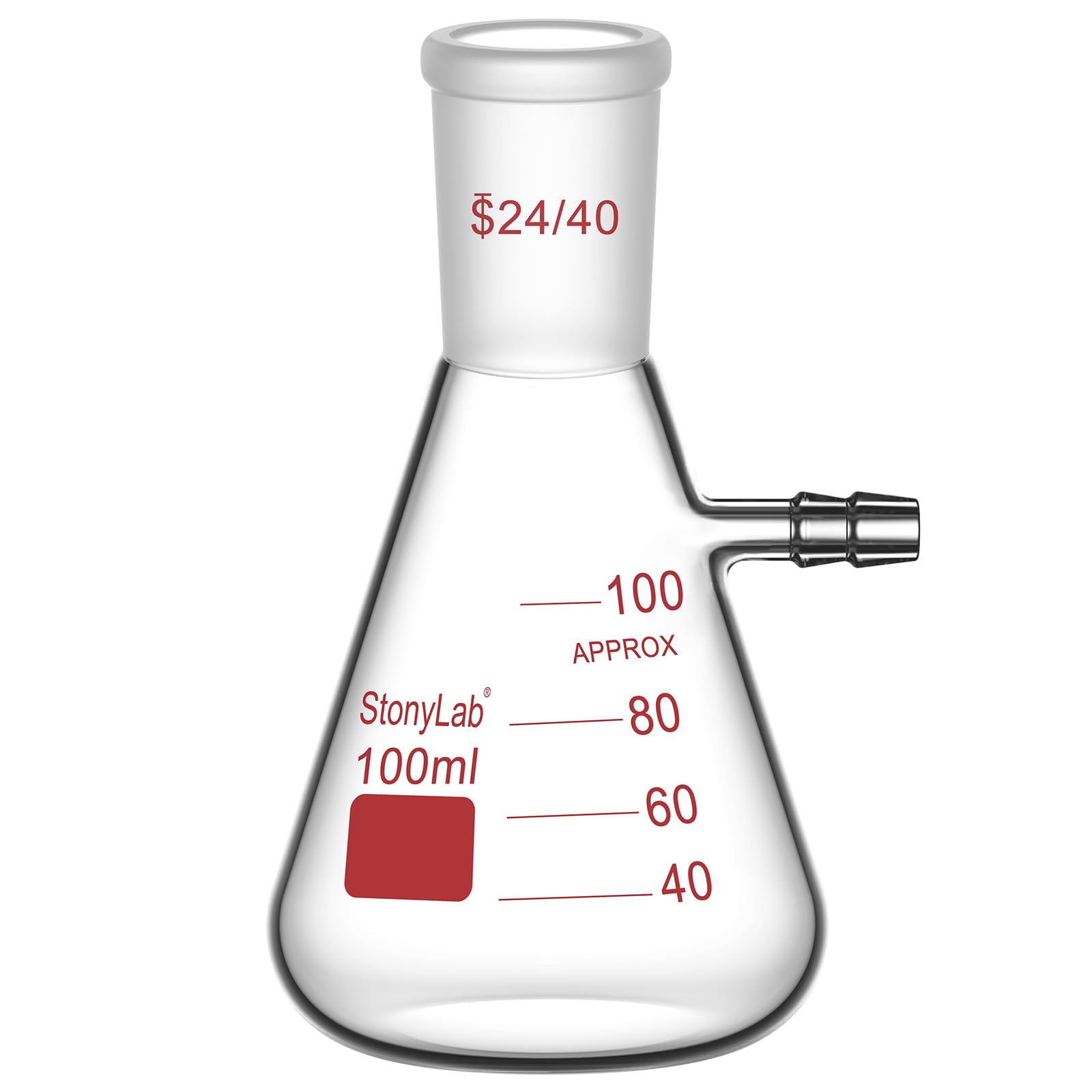 stonylab Filtering Flask with 24/40 Standard Taper Outer Joint, Heavy Wall Borosilicate Glass Filter Flask, Bolt Neck with Tubulation, 500 ml — Amazon image 11