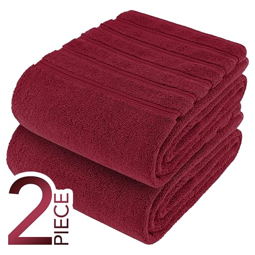 Image of American Soft Linen 100% Cotton Luxury Turkish Towels, 2PC 35x70 Bath Sheet | Soft Absorbent Quick Dry OEKO Tex Standard 100 Certificated Durable Machine Washable Breathable Premium Hotel Quality