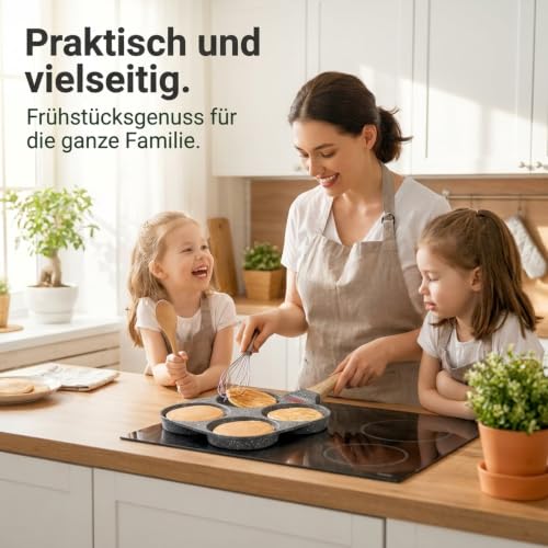 Amalindo Pancake Pfanne Induktion Ø26 cm, 4 Mulden, Aluminiumguss – Ansicht 2