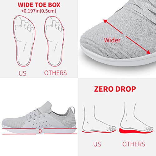 Image of relxfeet Men's Barefoot Shoes Minimalist Cross-Trainer Shoes Wide Toe Walking Shoes Zero Drop Sole Trail Running Sneakers