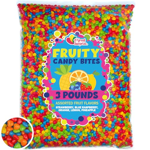A Great Surprise Fruit Flavored Imperials - 3 Pounds - Bulk Candy For Candy Machine - Unwrapped Bulk Rainbow Candies