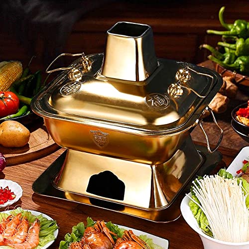 Olla Shabu Hot Pot Vintage Cobre 36cm Dorado miniatura 2