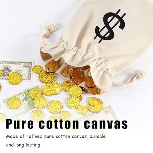 2 Stück Geldsack,Ein Sack Voll Geld,Geldsäckchen,Geschenk,Banktasche,Münzbeutel,Geldscheintasche,Dollarzeichen,Kordelzug,Stoff Tasche,für Accessoires Kleidung,Fasching,Räuber Kostüm,Dieb Kostüm Kinder