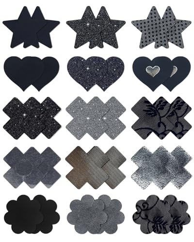 Image of CICKEE Pasties Rave Pack - 15 Pairs Nipple Covers Stickers - Disposable Sticky Breast Petals