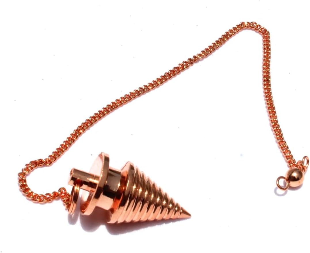 Jet Brilliant Twisted Copper Pendulum Vortex Spiral Pendulum Booklet Jet International Crystal Therapy
