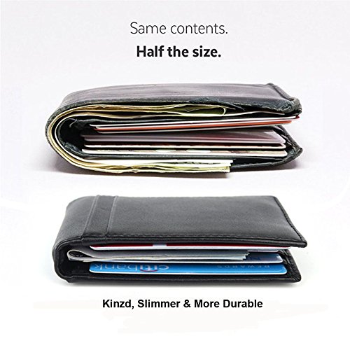 Kinzd Slim Wallet With Money Clip Rfid Blocking Minimalist Bifold Wallet For Men Genuine Leather Front Pocket Card Holder #TOP4