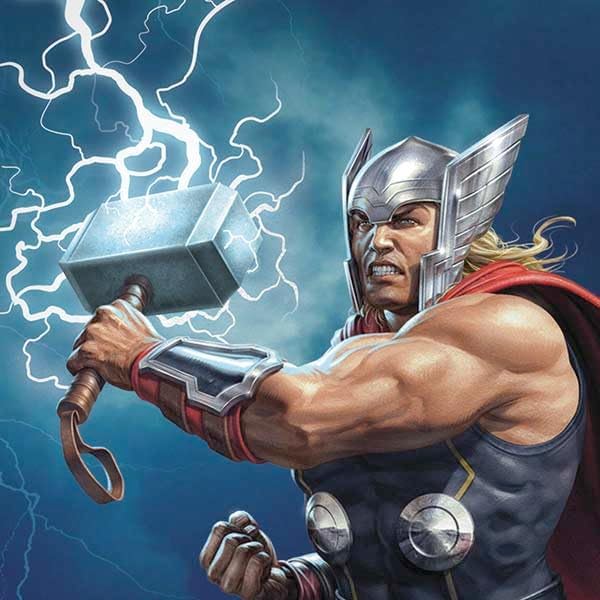 Skinit Pro Phone Case Compatible with iPhone XR - Officially Licensed Marvel Thor Thor and Mjolnir Design
