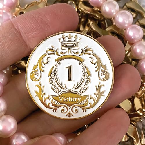 Medalla de Sobriedad AA The Victory Crown Gold Plated miniatura 6