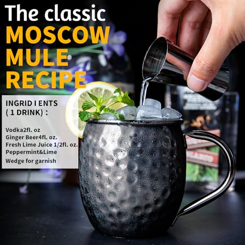 Set de 4 Mugs LINALL Moscow Mule Acero Inoxidable 18oz Negro miniatura 4