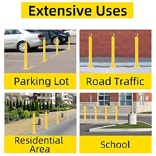 EcoExplorer Safety Bollards, 2 Pack 42Inch Tall Steel Safety Bollard, 4.5 Inch Diameter Steel Pipe Safety Bollard Post, with 8 Anchor Bolts Included, Perfect for Traffic-Sensitive Area by EcoExplorer - Image 5