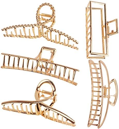 ANBALA Hair Claw Clips, Claw Hair Clips, Large Hair Clips for Thick Hair, Metal Hair Clips, Long Hair Clips, Big Jaw Clips for Hair, Butterfly Hair Clips Hair Styling Accessories Hair Clamps Hair Accessories for Women Gold Hair Clip
