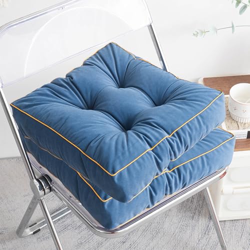 ZF YLYH 2er Set Stuhlkissen Dicke Weiche Sitzkissen: 45 x 45cm Bodenkissen Indoor Outdoor Cozy Sitzpolster Dekorative Stuhlauflage für Zuhause Büro Garten Küche Esszimmer (Blau, 45 * 45 * 10cm) ZF YLYH 2er Set Stuhlkissen Dicke Weiche Sitzkissen: 45 x 45cm Bodenkissen Indoor Outdoor Cozy Sitzpolster Dekorative Stuhlauflage für Zuhause Büro Garten Küche Esszimmer (Blau, 45 * 45 * 10cm)