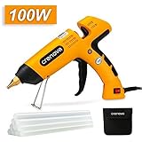 Hot Glue Gun,Crenova 100 Watts Industrial Hot Melt Glue Gun Set, with 10pcs Glue Sticks and Carry Bag, for Factory, Home and School, DIY Arts and Crafts Projects, Home Quick Patch-ups (Yellow)