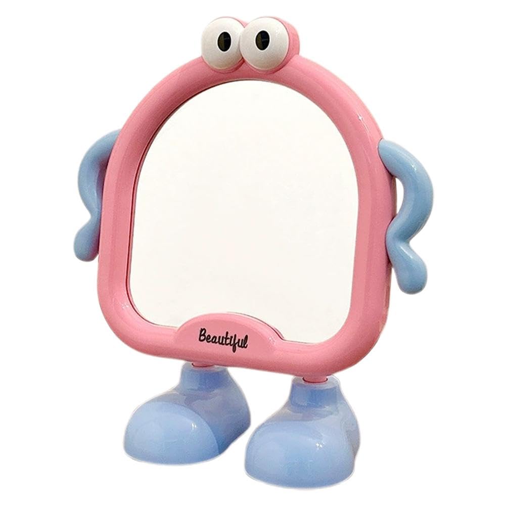 Portable Desktop Mirror with 90 Angle Adjustable Stand, HD Glass For Accurate Makeup, Clean, to Easy Ide Cute Design, Animal