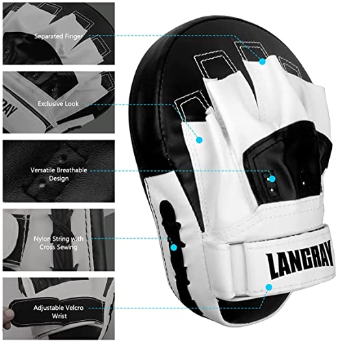 LangRay Handpratzen für Kampfsport und Boxen aus Kunstleder, 1 Paar