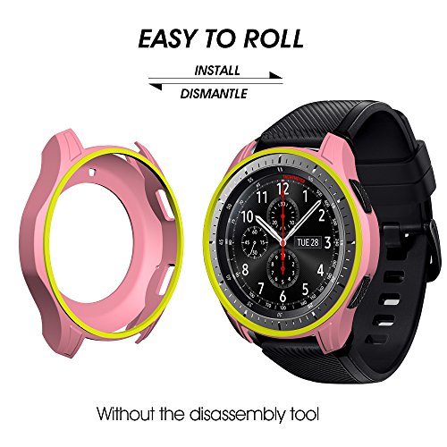 AWINNER Colorful Case for Gear S3 Frontier SM-R760,Shock-Proof and Shatter-Resistant Protective iwatch Silicone Case for Samsung Gear S3 Frontier SM-R760 Smartwatch (White,Gray,Blue)