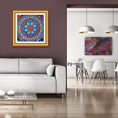 MWOOT 5D DIY Mandala Flower Diamond Art Painting Kits, Mandala Crystal Painting Sets Diamond for Painting by Number Kit, Special Shaped Rhinestone Diamond Pasted Painting for Wall Decor (30x30CM) - Image 2