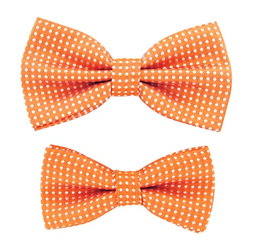 axy Conjunto de moscas para padre-hijo con aspecto de pareja, ya atado y ajustable con lunares pajarita sesión de fotos para familias, naranja, Talla única Cover