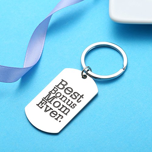 Stepmom Gifts From Daughter Son Best Bonus Mom Ever Step Mom Keychain Stepmother, Mother-In-Law Gifts #TOP1